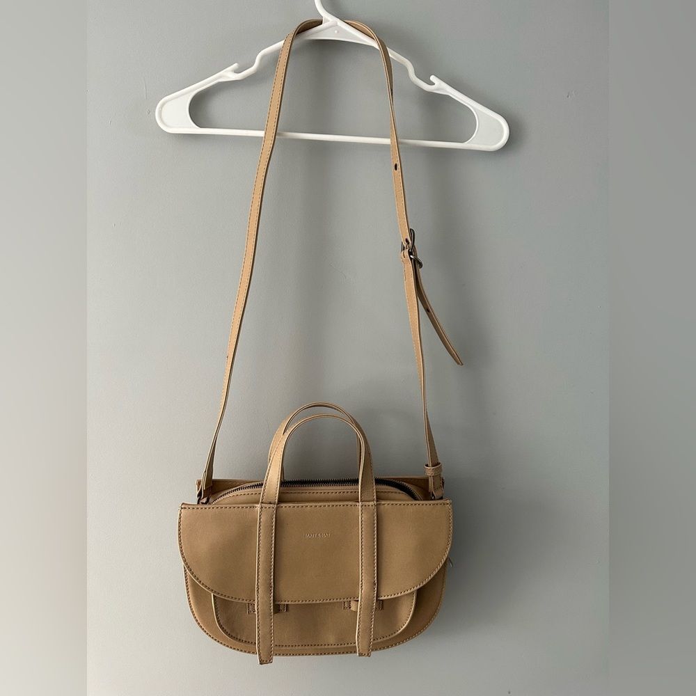 Matt & Nat vegan satchel crossbody purse in tan/taupe
